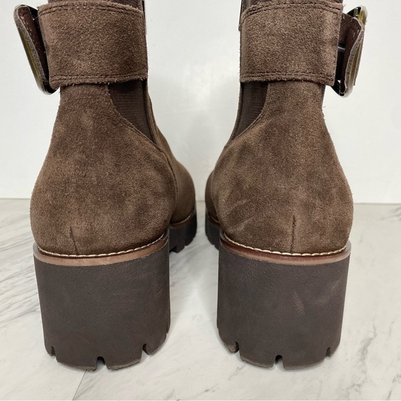 Blondo Dahlia Brown Suede Buckle Bootie 11M - Picture 4 of 14